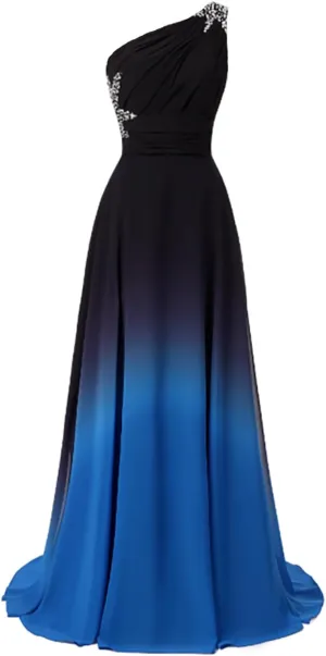 Ombre Prom Dresses for Women Long Gradient Evening Wedding Party Gowns Elegant