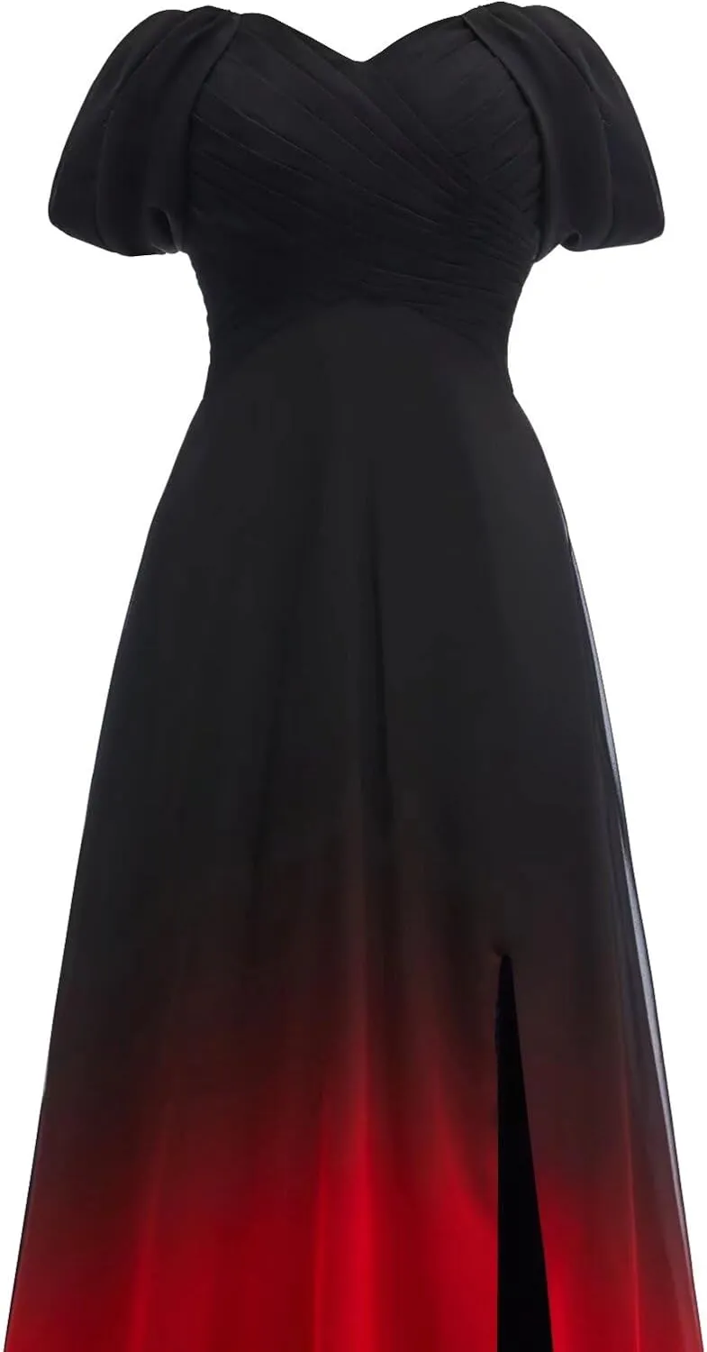 Ombre Prom Dresses for Women Long Gradient Evening Wedding Party Gowns Elegant