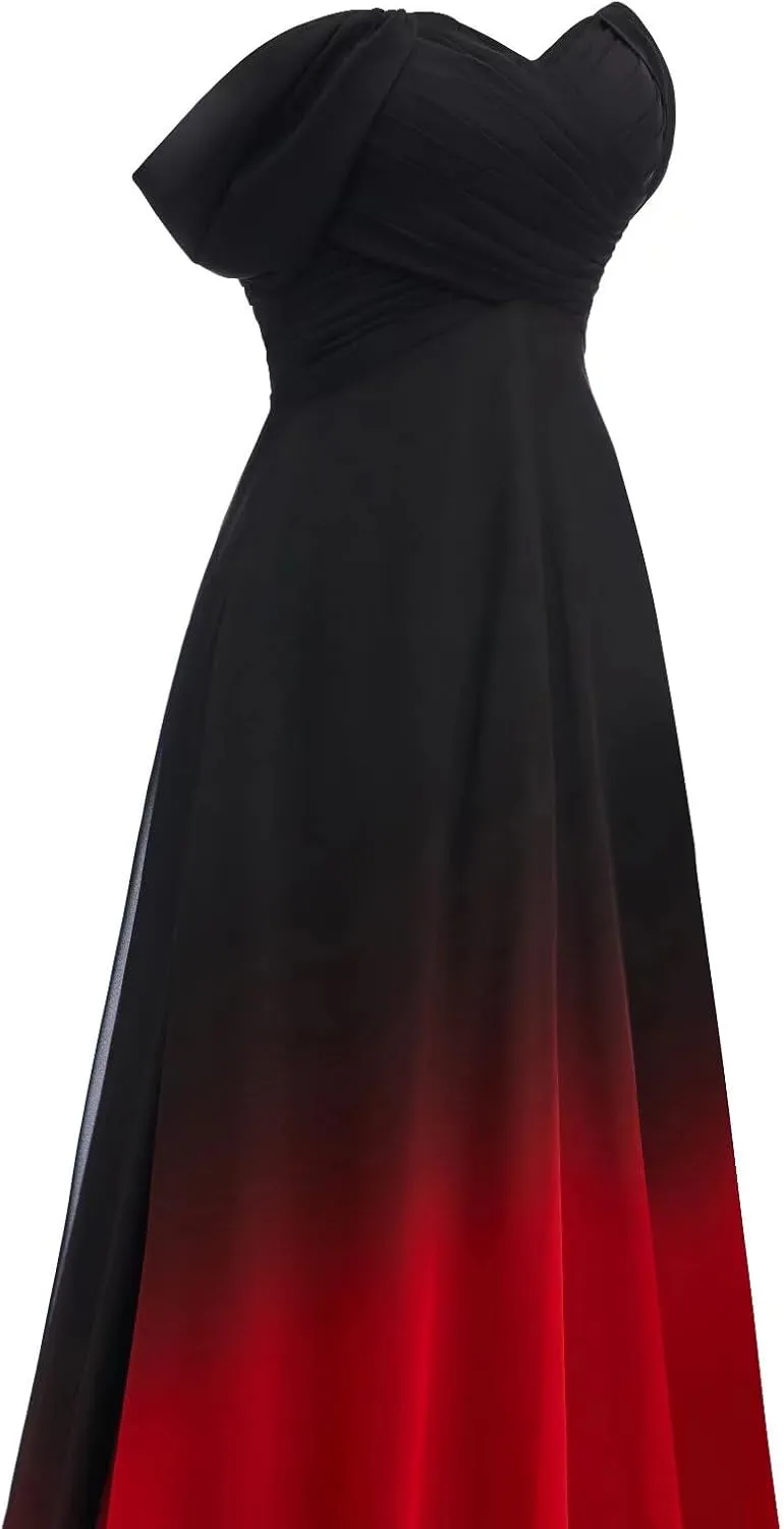 Ombre Prom Dresses for Women Long Gradient Evening Wedding Party Gowns Elegant