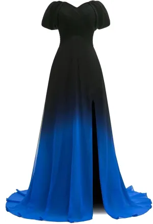 Ombre Prom Dresses for Women Long Gradient Evening Wedding Party Gowns Elegant