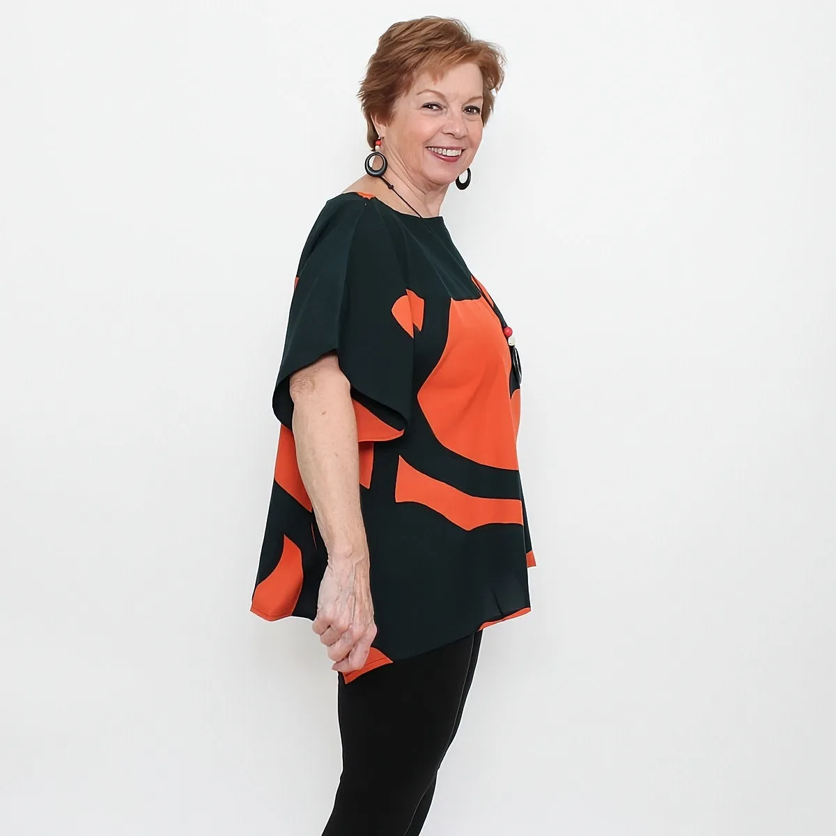 Orange Modern Sunset Blouse