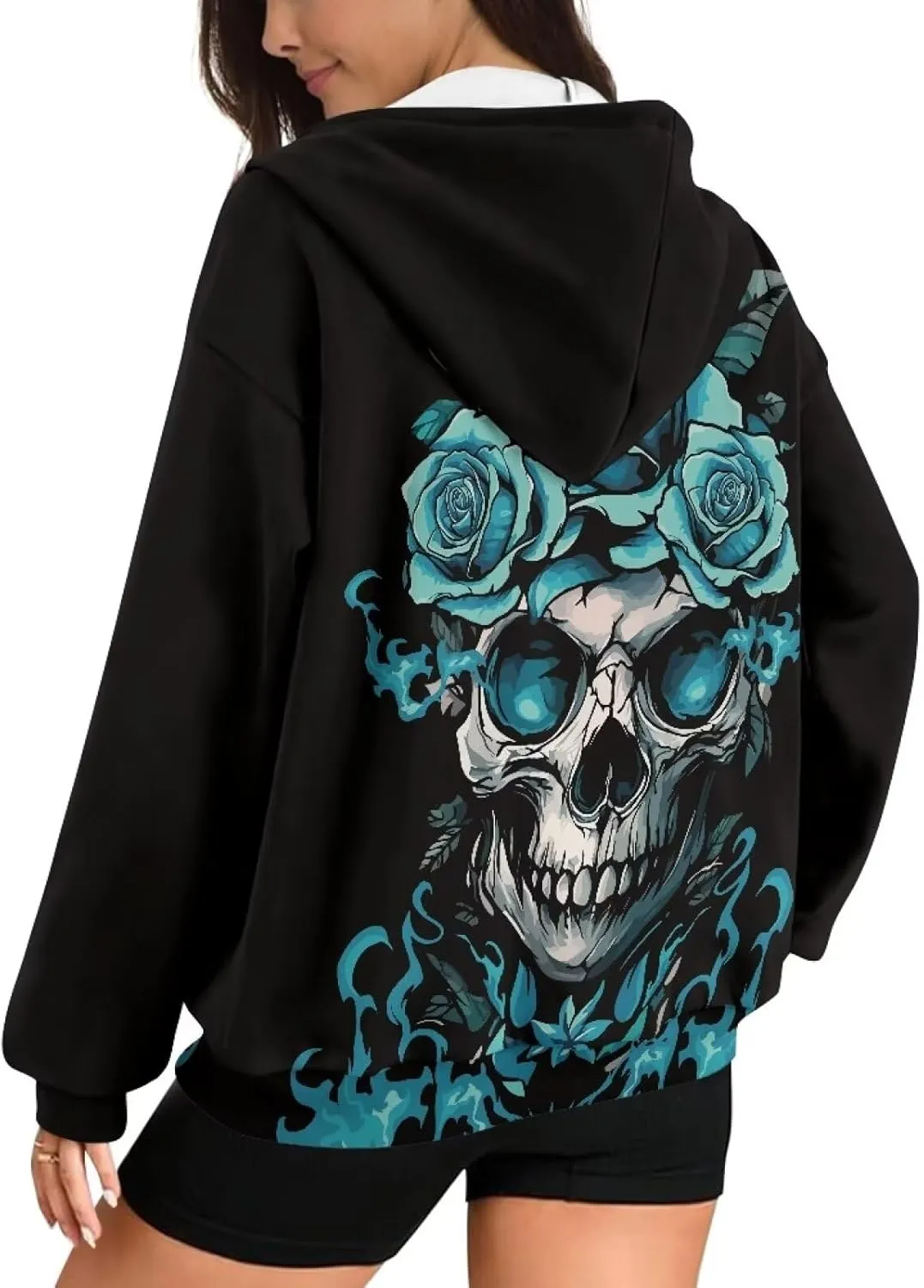 Oversized Sweatshirts for Women Zip Up Hoodies Fall Long Sleeve Jackets with Pockets Hooded Tops Loose Y2K Outfits