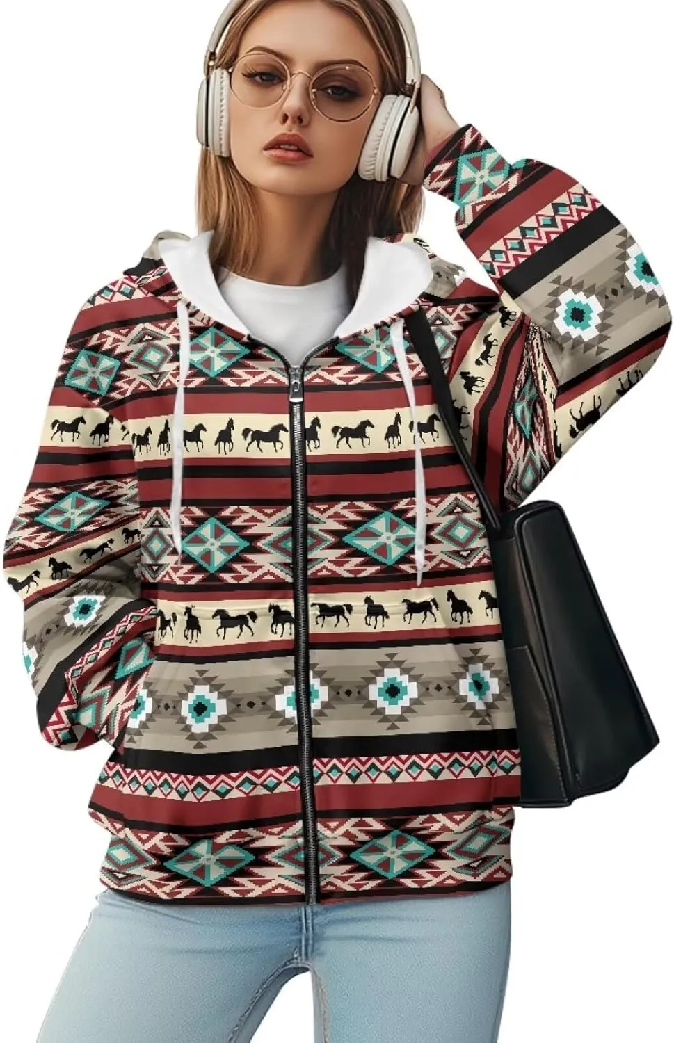 Oversized Sweatshirts for Women Zip Up Hoodies Fall Long Sleeve Jackets with Pockets Hooded Tops Loose Y2K Outfits