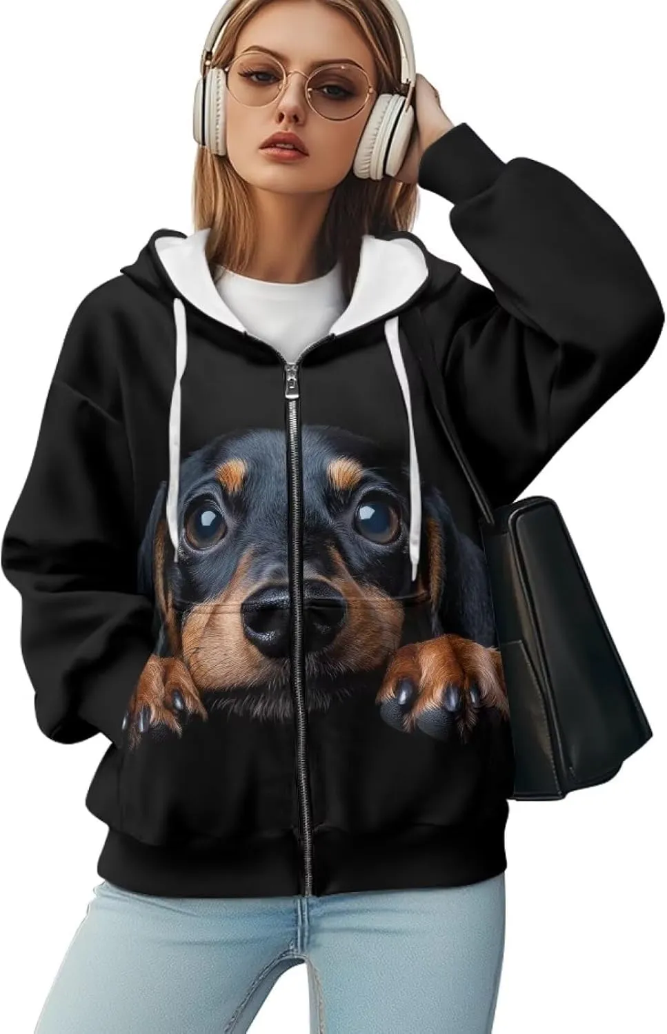 Oversized Sweatshirts for Women Zip Up Hoodies Fall Long Sleeve Jackets with Pockets Hooded Tops Loose Y2K Outfits
