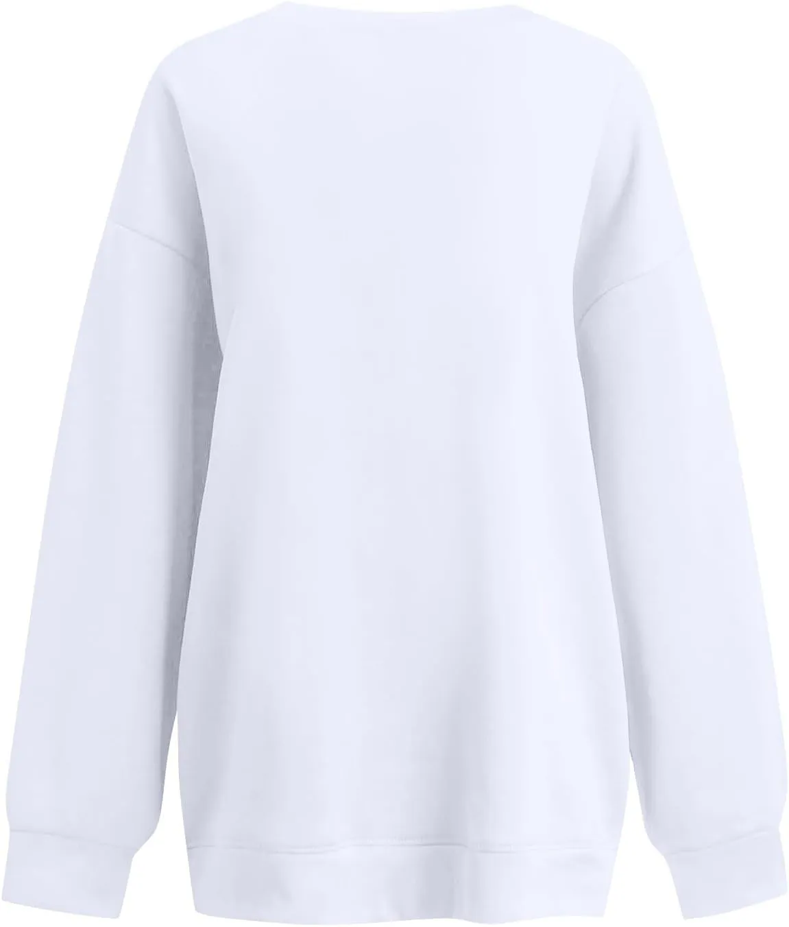 Oversized V Neck Sweatshirt Women Cozy Long Sleeve Fleece Hoodies Pullover Casual Sweat Shirts Cute Winter Outfits