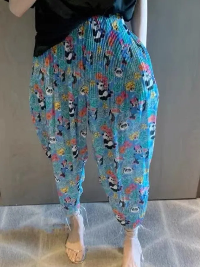 Panda Pleats Relaxed Jogger Pants　X1275