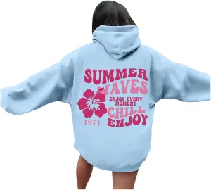 Pink Palm Puff Hoodie Real Women Oversized Sweatshirts Pullover Hoodies Fleece Sweaters Long Sleeve With Pockets