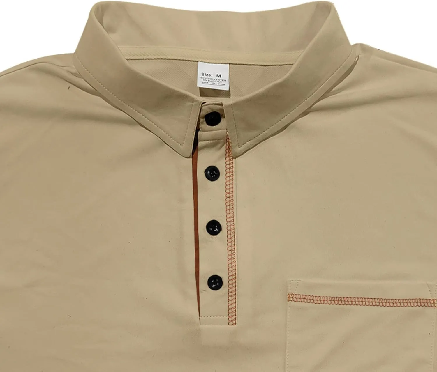 Polo Shirts Men Cotton Blend Short Sleeve Button Slim Fit Color Block Collared Patchwork Summer Tshirts with Pocket