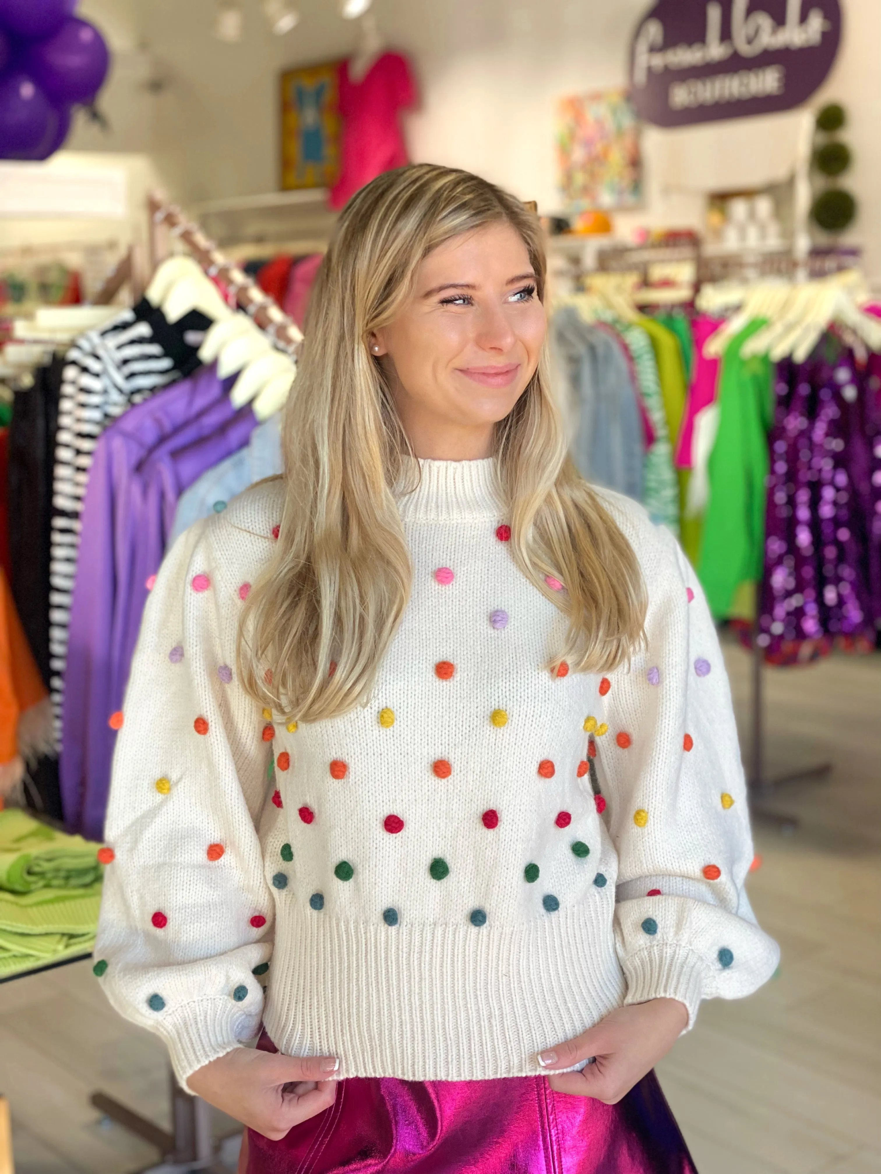 Pom Poms Please Sweater