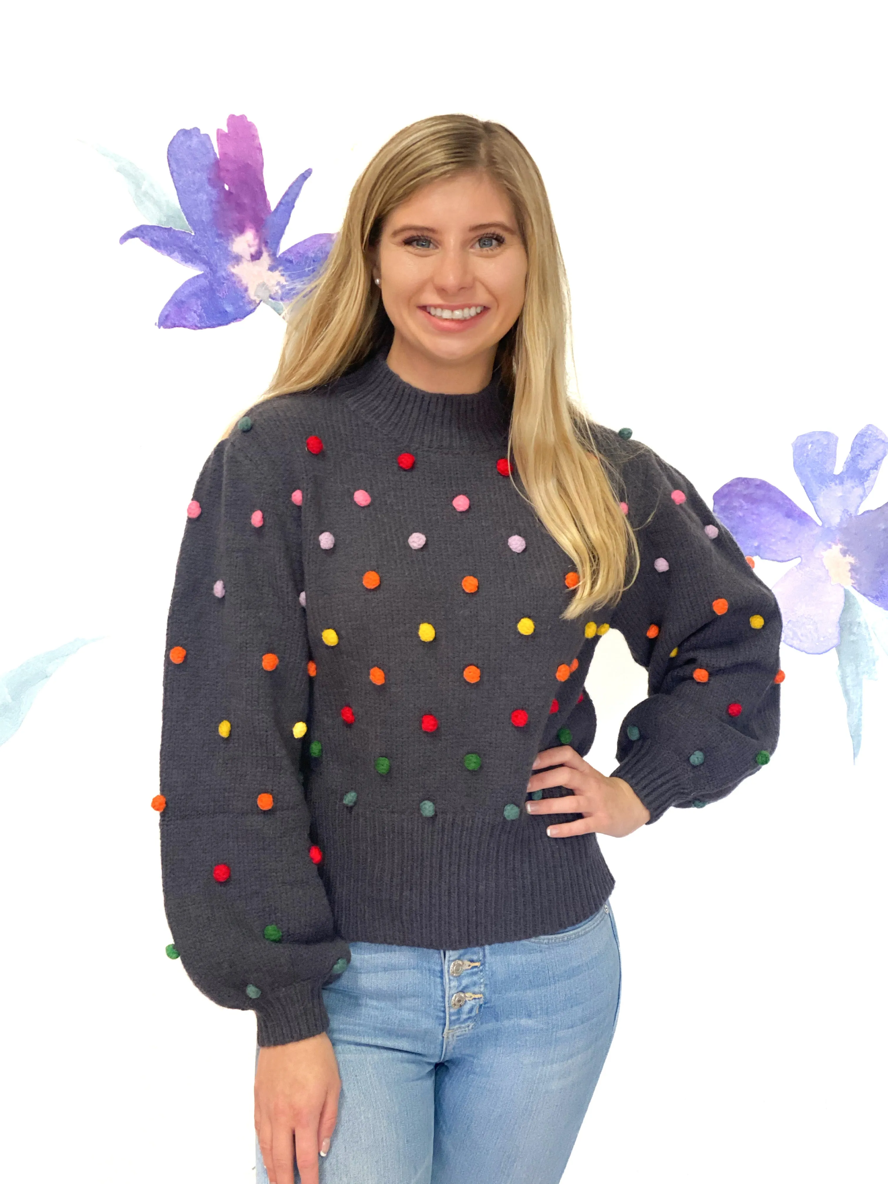Pom Poms Please Sweater