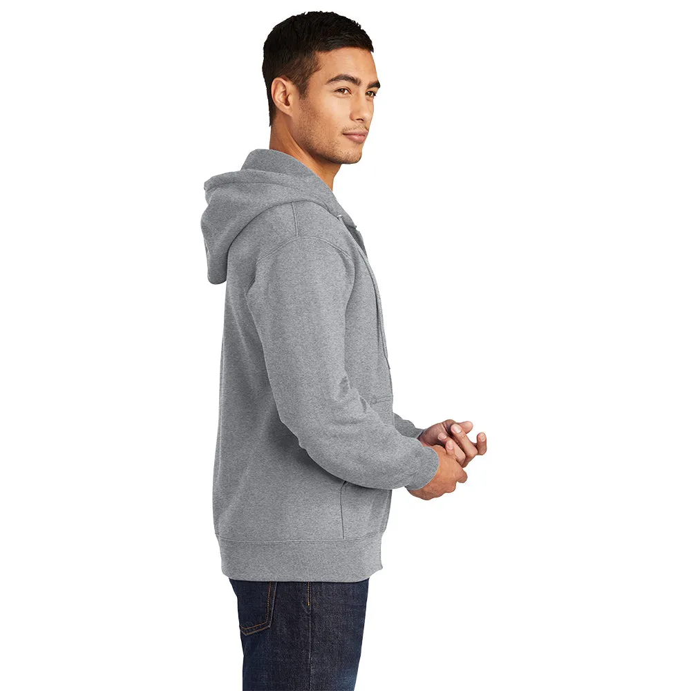 Port & Company® Essential Fleece Full-Zip Hooded Sweatshirt - Athletic Heather