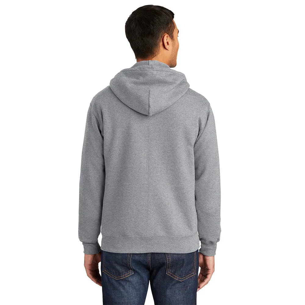 Port & Company® Essential Fleece Full-Zip Hooded Sweatshirt - Athletic Heather