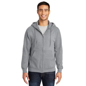 Port & Company® Essential Fleece Full-Zip Hooded Sweatshirt - Athletic Heather
