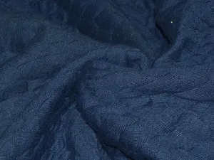 Precut of 1 Meter Royal Blue Plain Quilted Thick Polyester Fabric