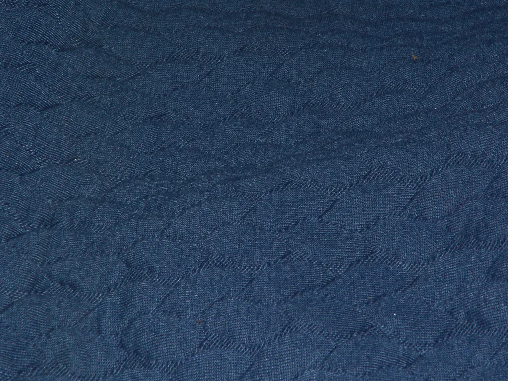 Precut of 1 Meter Royal Blue Plain Quilted Thick Polyester Fabric