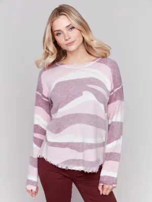 Printed Reversible Crewneck Sweater - HQ
