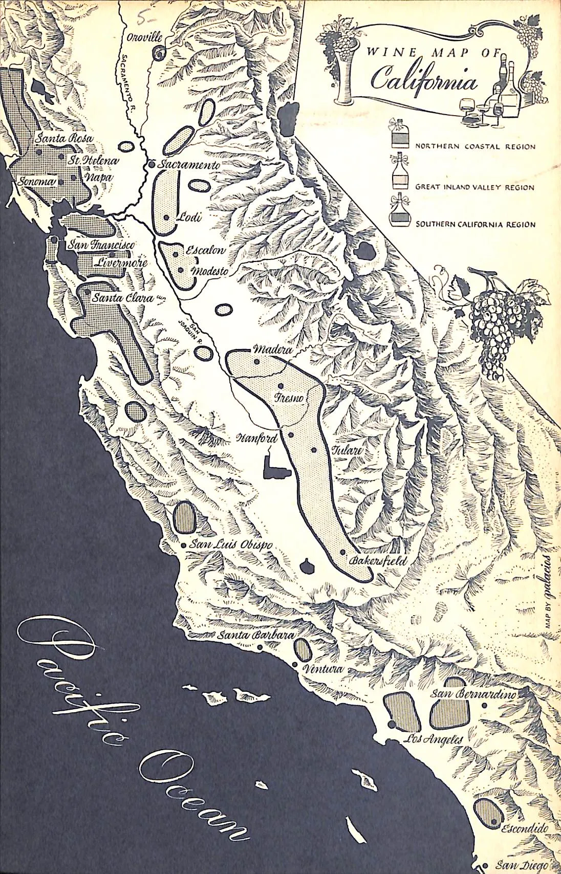 "Guide To California Wines: A Practical Reference Book For All Wine Lovers" 1955 MELVILLE, John