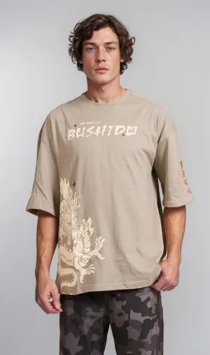 R207690 - Graphic Printed Oversized T-Shirt - Khaki