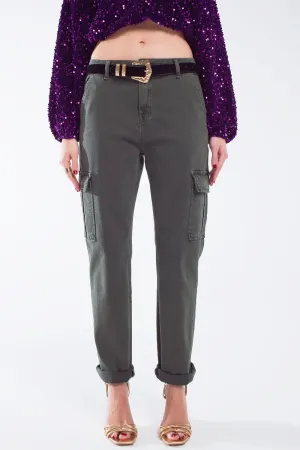 Relaxed Cargo Pants In Army Dark Green