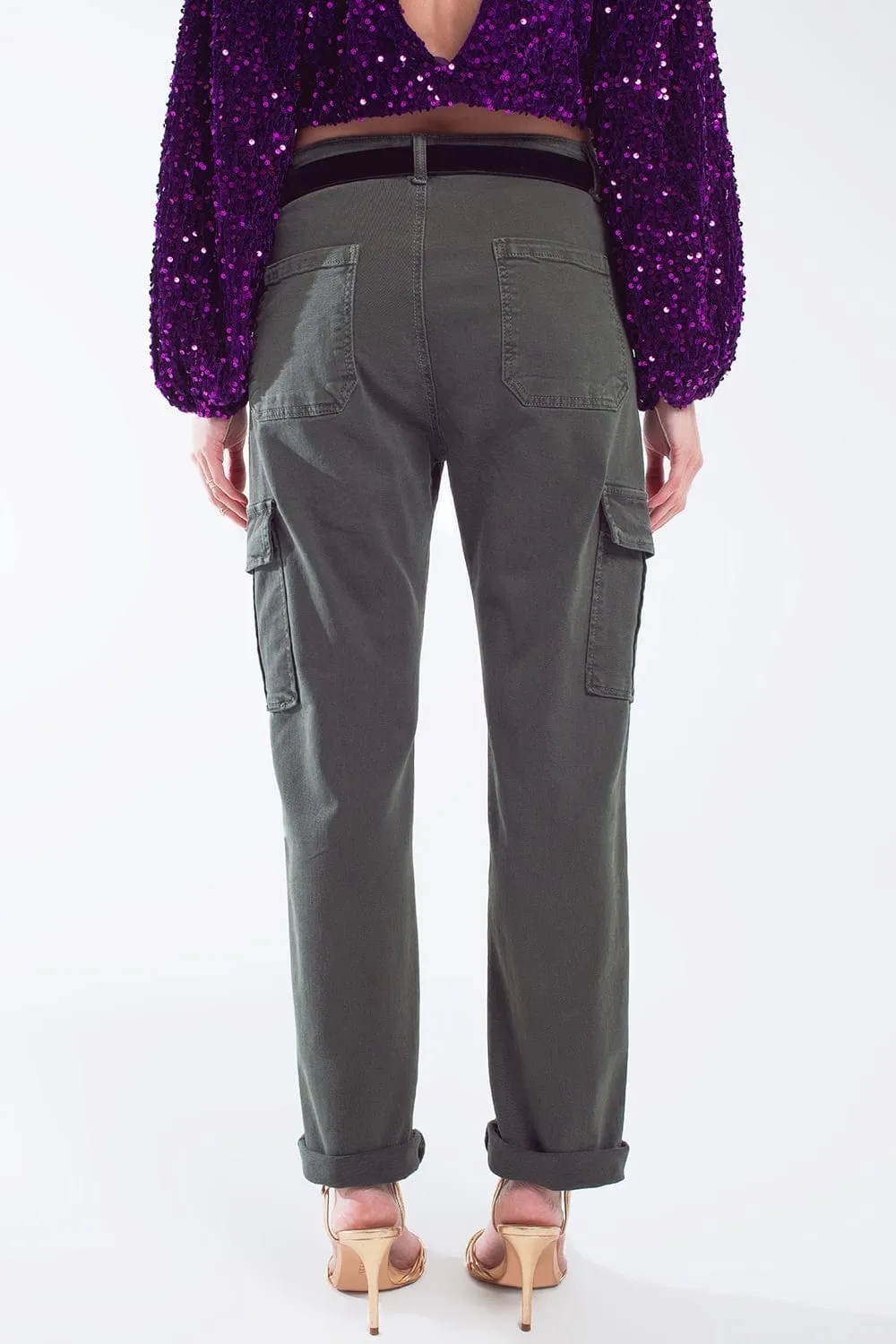 Relaxed Cargo Pants In Army Dark Green