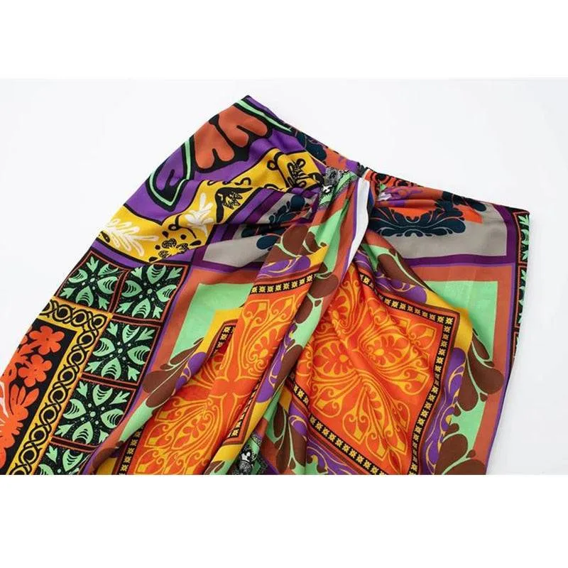 Retro knotted two piece set Elegant Suit for slim women