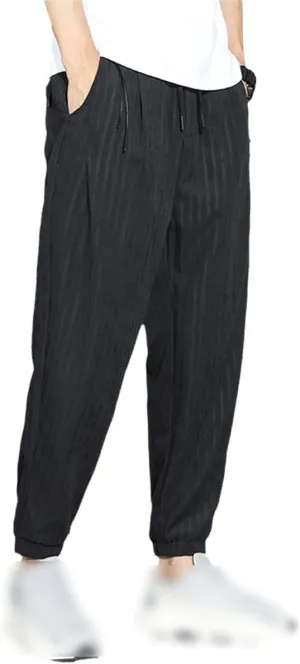 Roquorl Ice Silk Soft Men's Pants Loose Casual Solid Color Trousers Running Sports Pants Elastic Waist Harem Pants