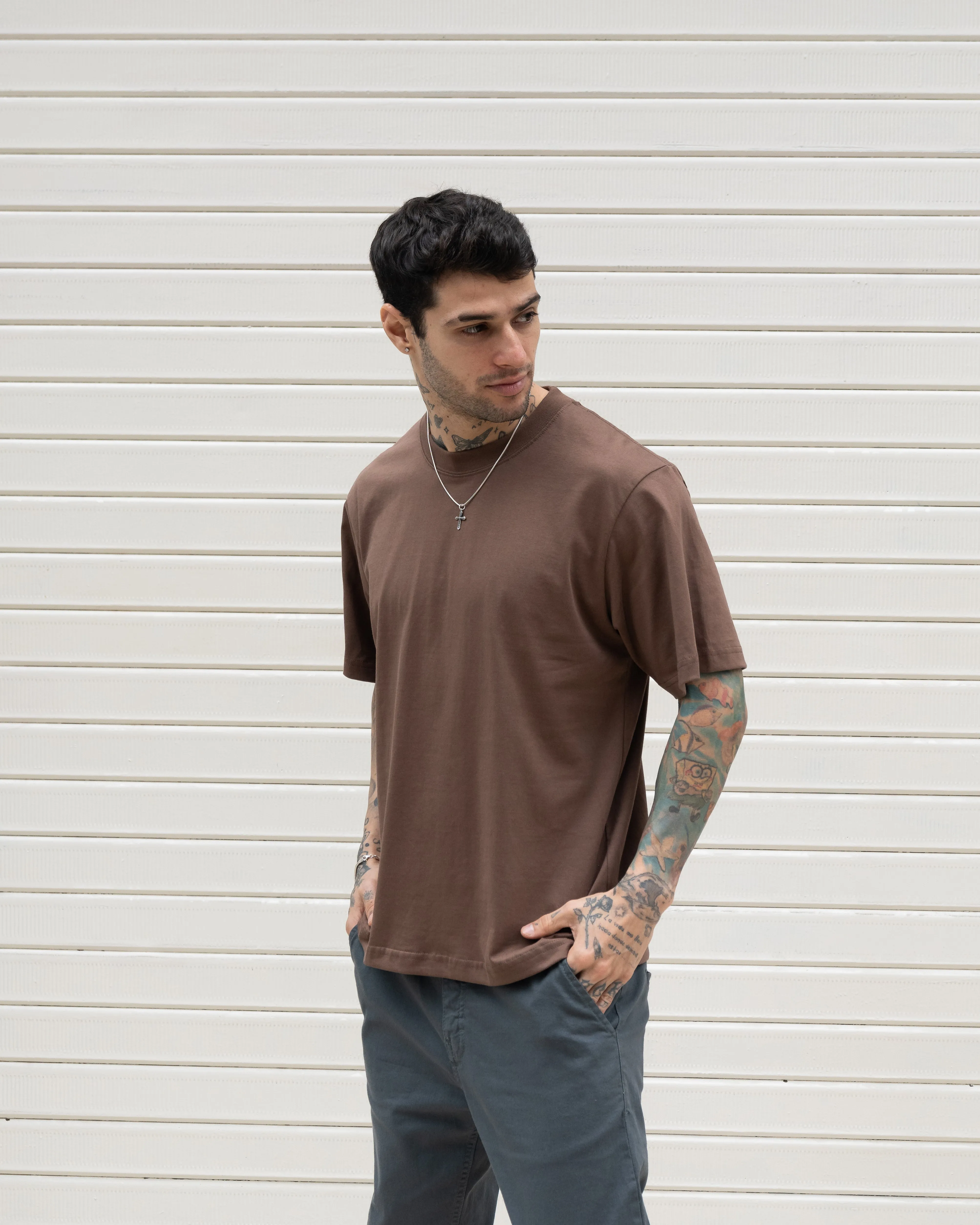 Semi Boxy Tee 20/1 - Marrón