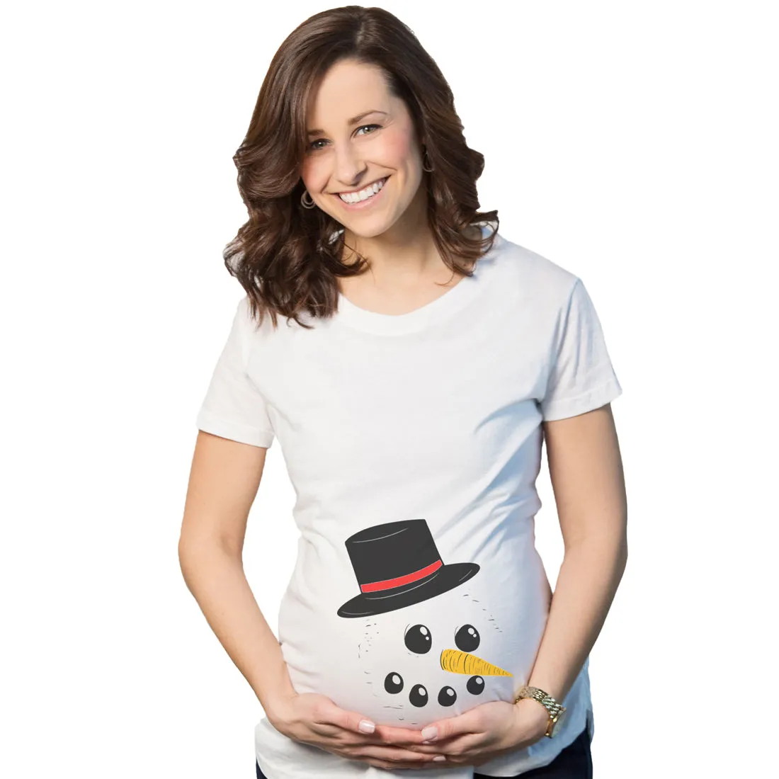 Snowman Face Maternity T Shirt