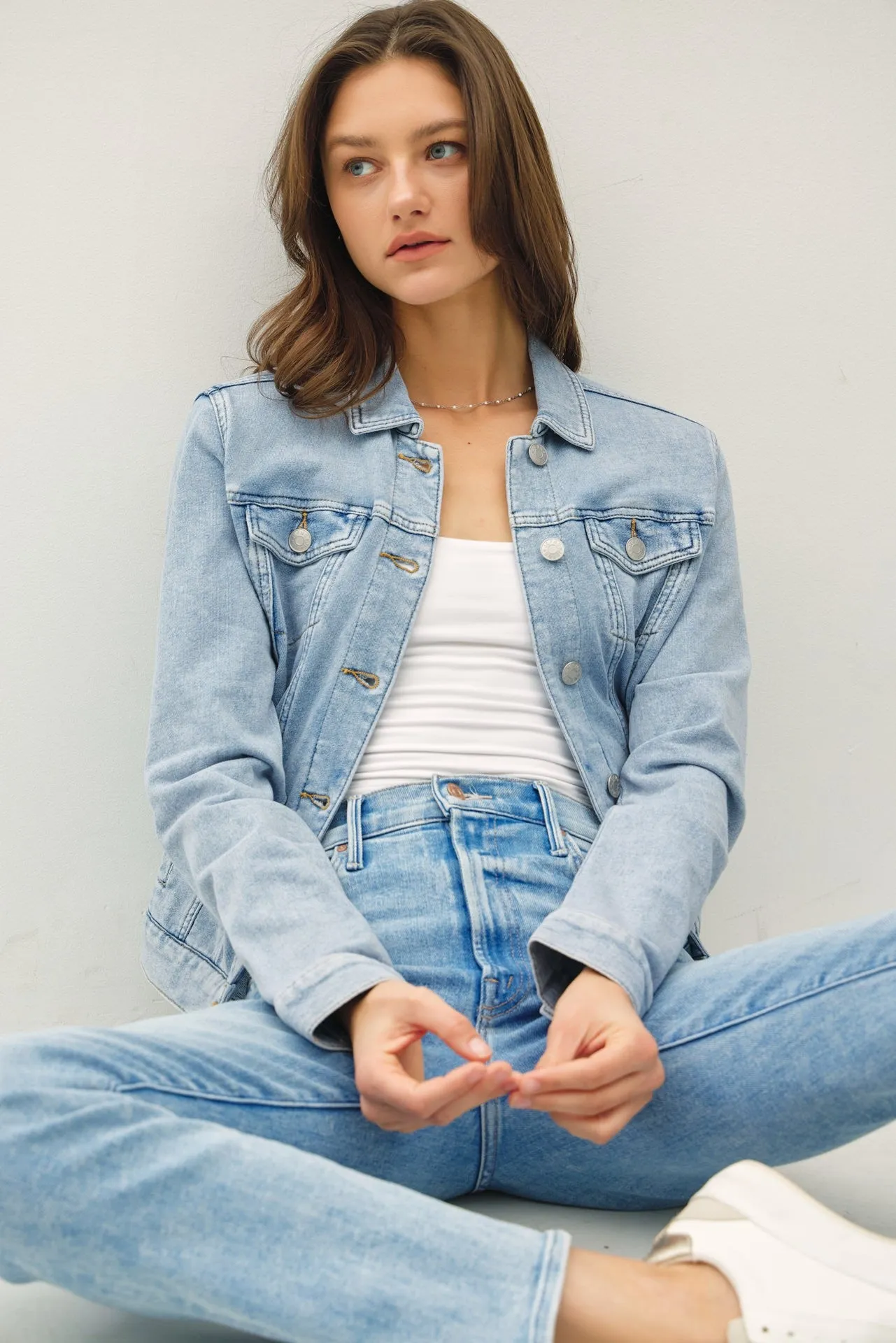 Soft Faux Denim Jacket