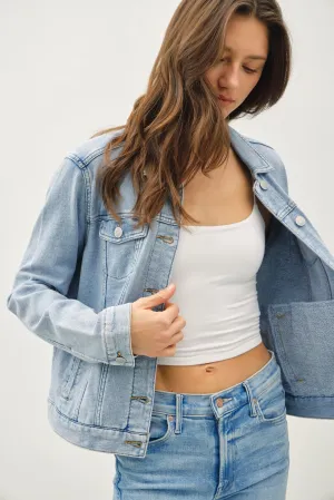 Soft Faux Denim Jacket