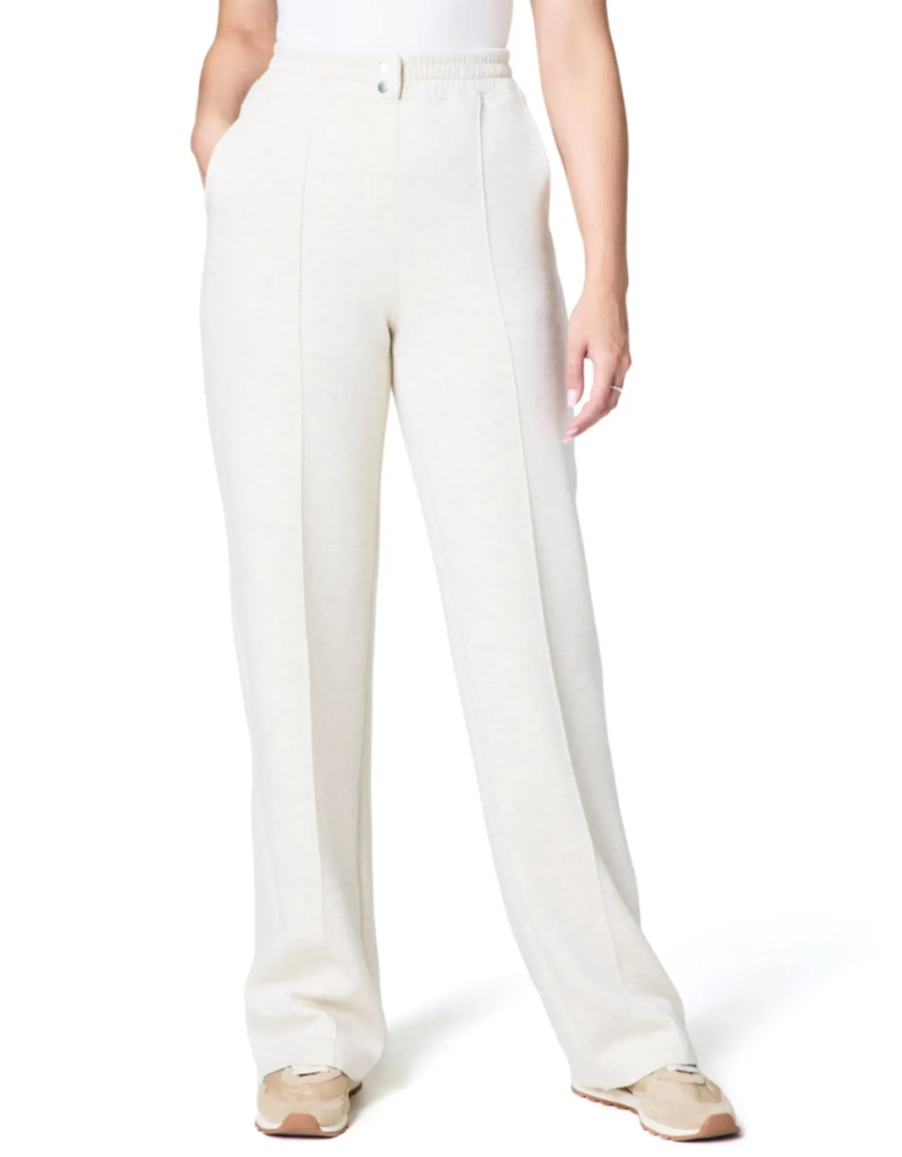 Spanx: Brushed Air Essential Straight Leg in Heather Cream