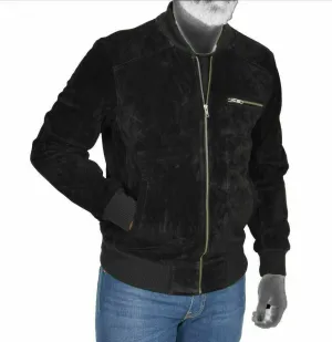 Spine Spark Black Soft Suede Leather Jacket