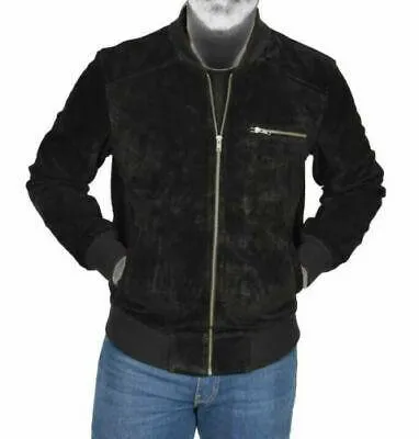 Spine Spark Black Soft Suede Leather Jacket