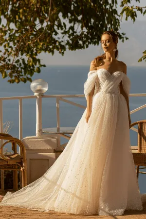 Strapless Sweetheart Neckline Wedding Dress - Off Shoulder Wedding Dress - Lace Bodice Wedding Gown Plus Size