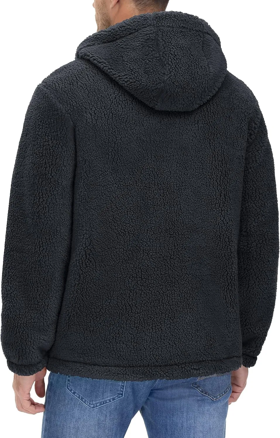 TACVASEN Men's Fuzzy Sherpa Jacket Fleece Lined Zip Up Hoodies Winter Thermal Work Casual Warm Jackets Plain Coats