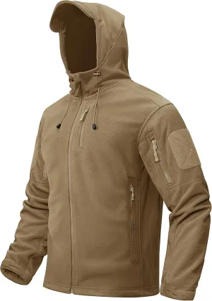 TACVASEN Men's Tactical Fleece Jacket Heavyweight Military Hoodie with 6 Pockets Winter Warm Coats Windproof Outdoor