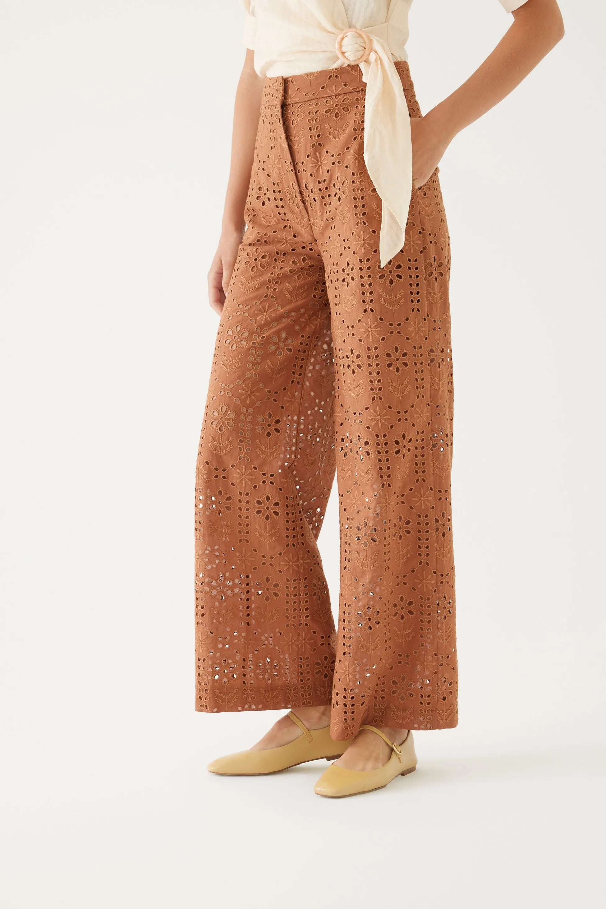 Tan Lace Trousers