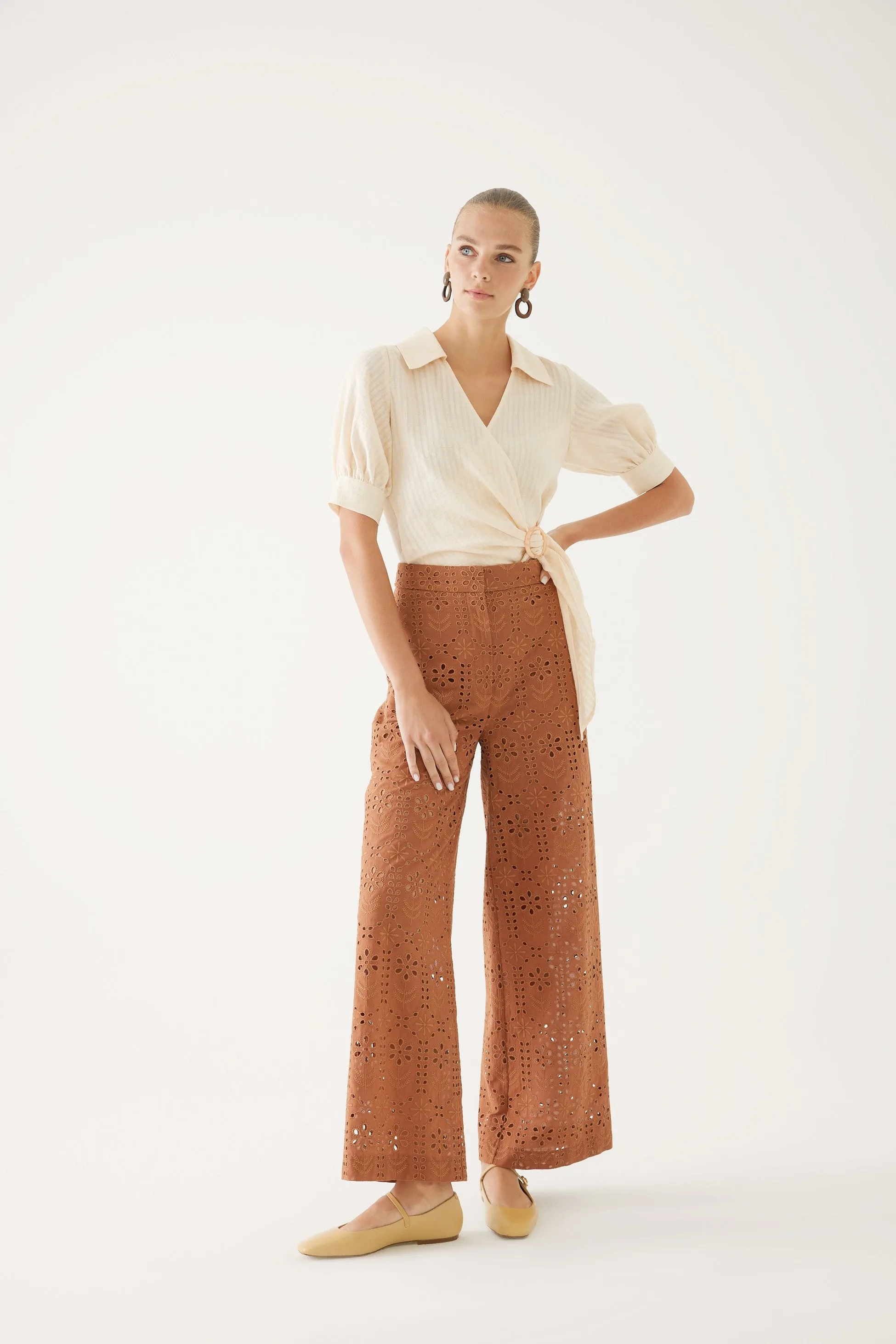 Tan Lace Trousers