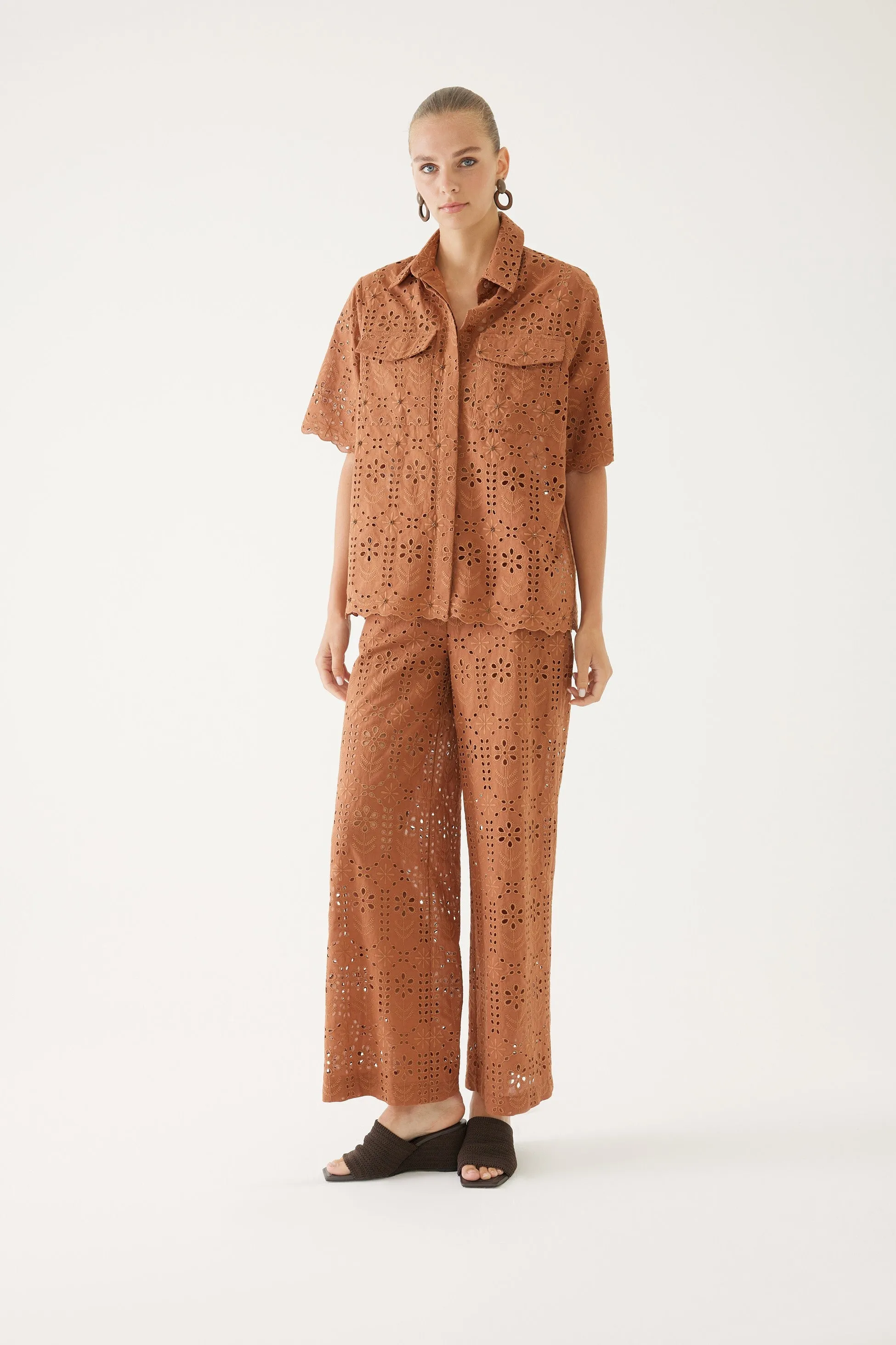 Tan Lace Trousers