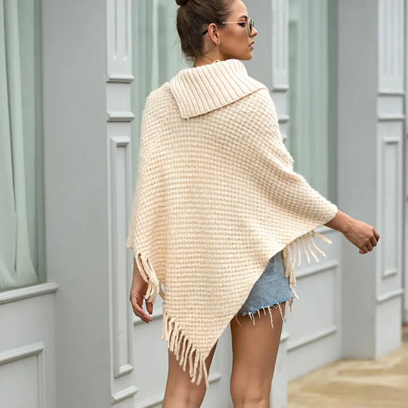 Tassel Loose Long Cape Sleeve Women Sweater