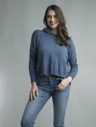 Tempo Paris Hoodie Sweater With Pockets Denim