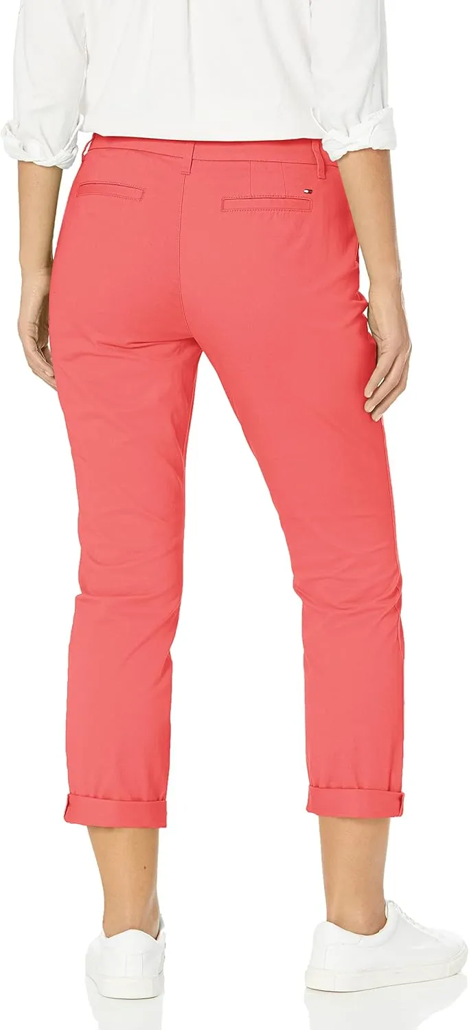 Tommy Hilfiger Women's Relaxed Fit Cuffed Hampton Chino Straight-Leg Pants