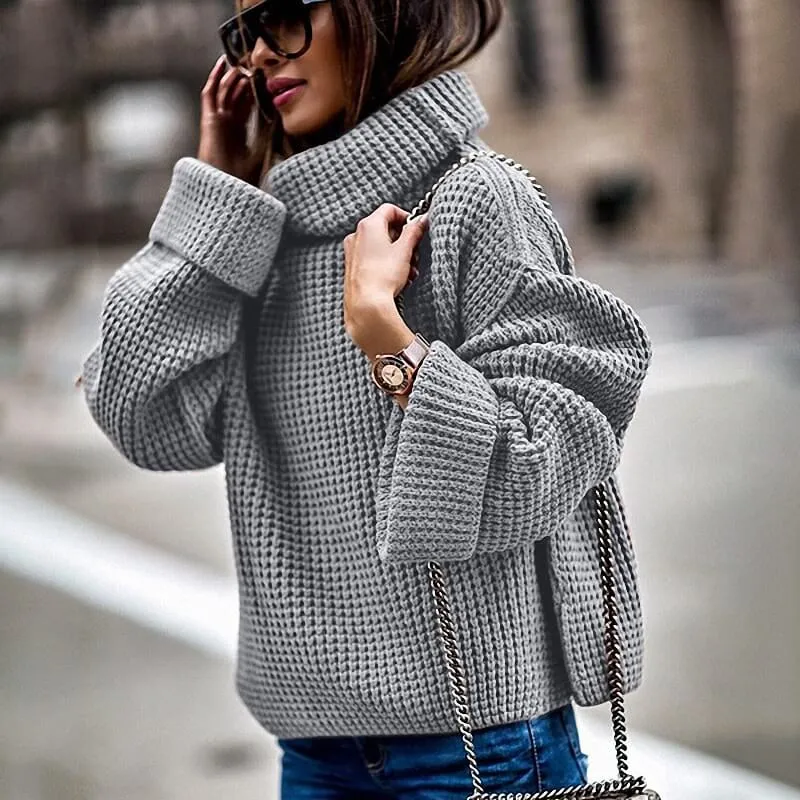 Turtleneck Loose Casual Long Bell Sleeve Sweaters