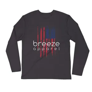 U.S. flag unisex brand shirt - white (slim fit)