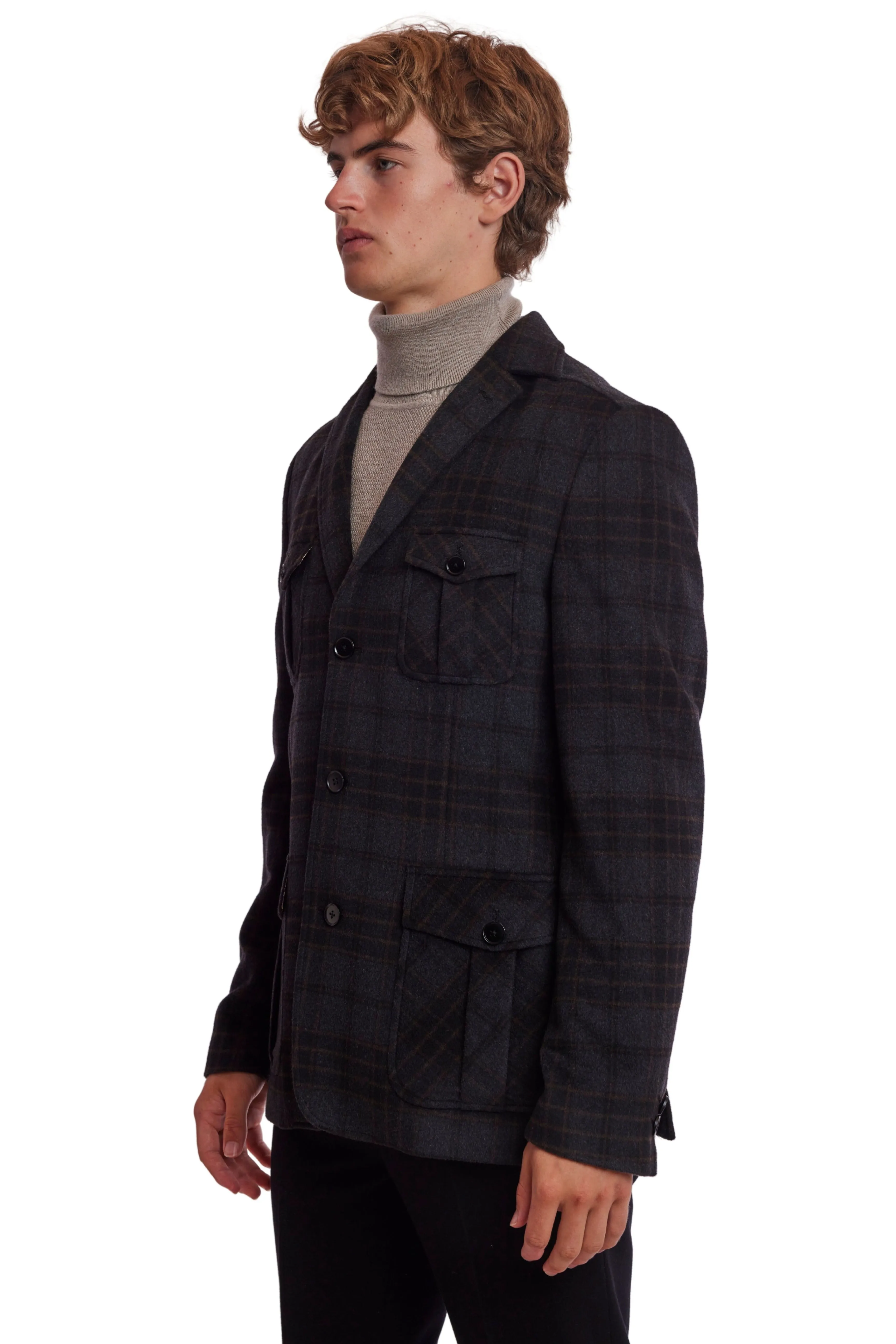 Utility Blazer - slim - Char Brown Soft Touch