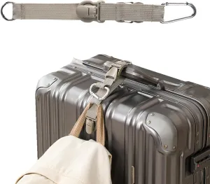 Veki Add a Bag Luggage Straps Jacket Gripper, Baggage Suitcase Belts Travel Accessories, Travel Belt with Buckle Adjustable Baggage, Provide Hat Clip, Make Your Hands Free, Carry on Bag (Grey)