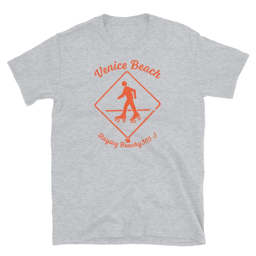 Venice Beach Vintage Rollerskater Crossing Tee