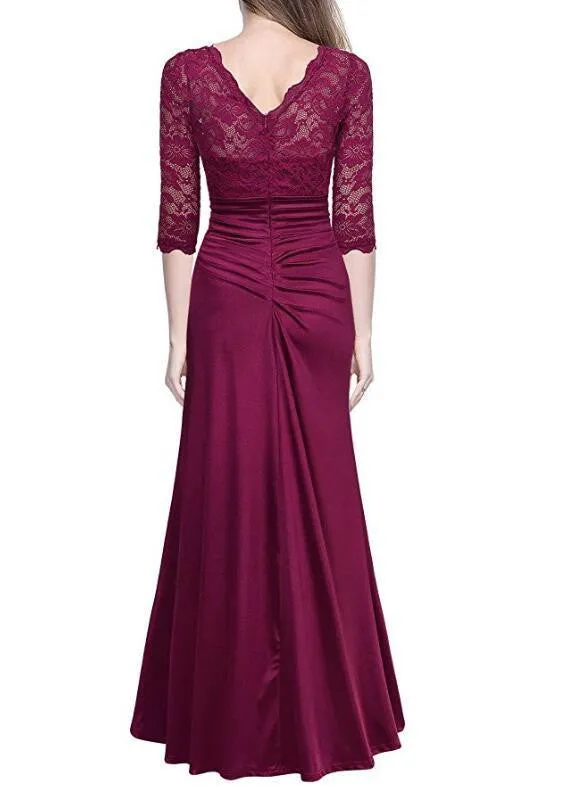 Vintage Elegant Lace Slim Wedding Long Dress