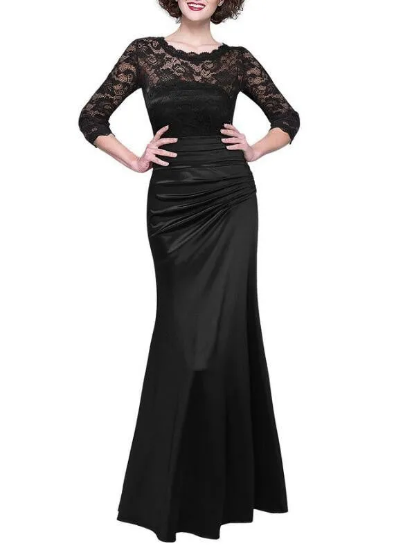 Vintage Elegant Lace Slim Wedding Long Dress