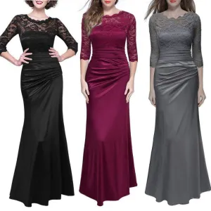Vintage Elegant Lace Slim Wedding Long Dress